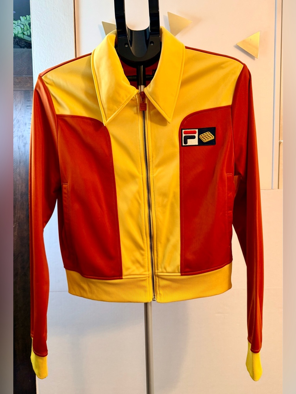 Fila Yellow & Red Colorblock Zip Jacket Small - Picture 3 of 16